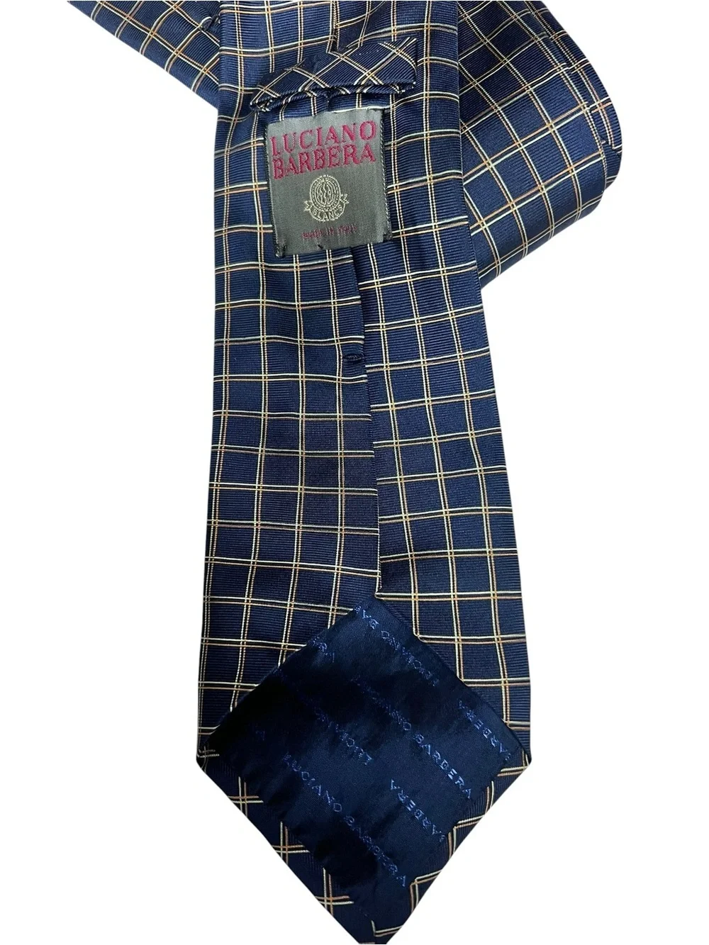 Luciano Barbera Blue & Navy Check Tie
